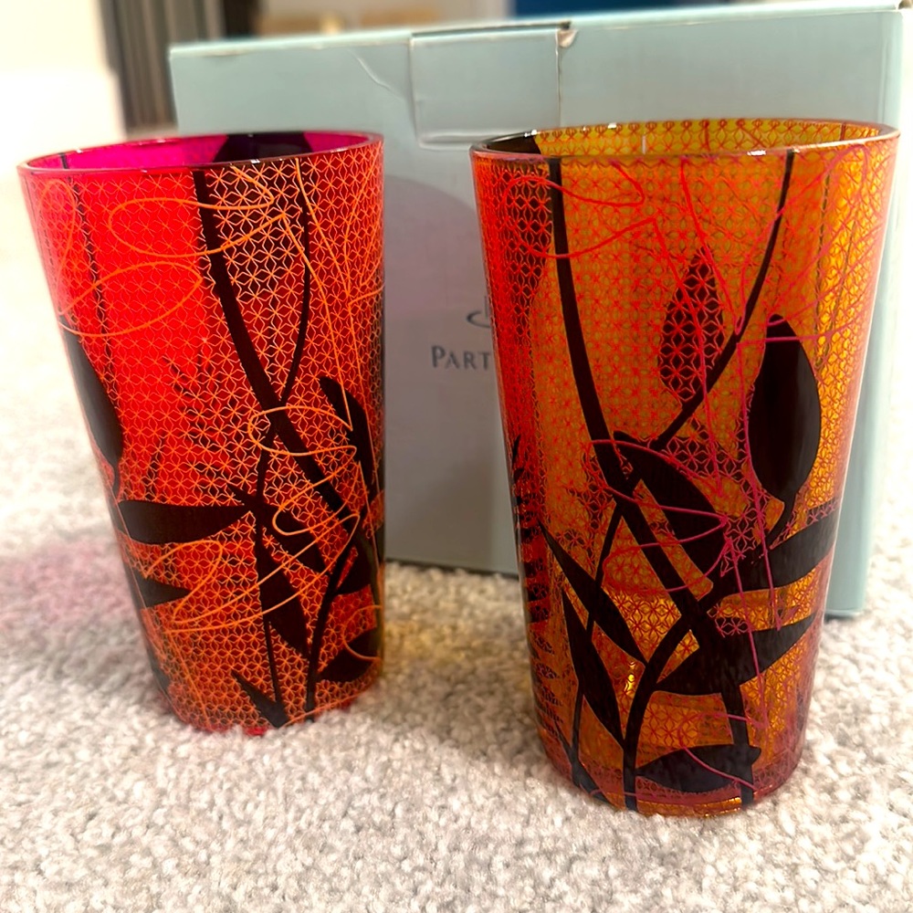 Party lite tropical votive pair candle holders.